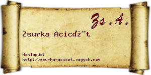 Zsurka Acicét névjegykártya